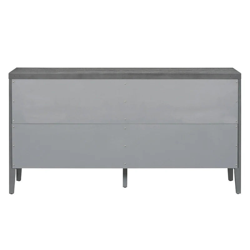 Buffet rétro à porte avec design de rainure circulaire - N/A