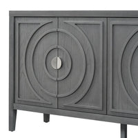 Buffet rétro à porte avec design de rainure circulaire - N/A