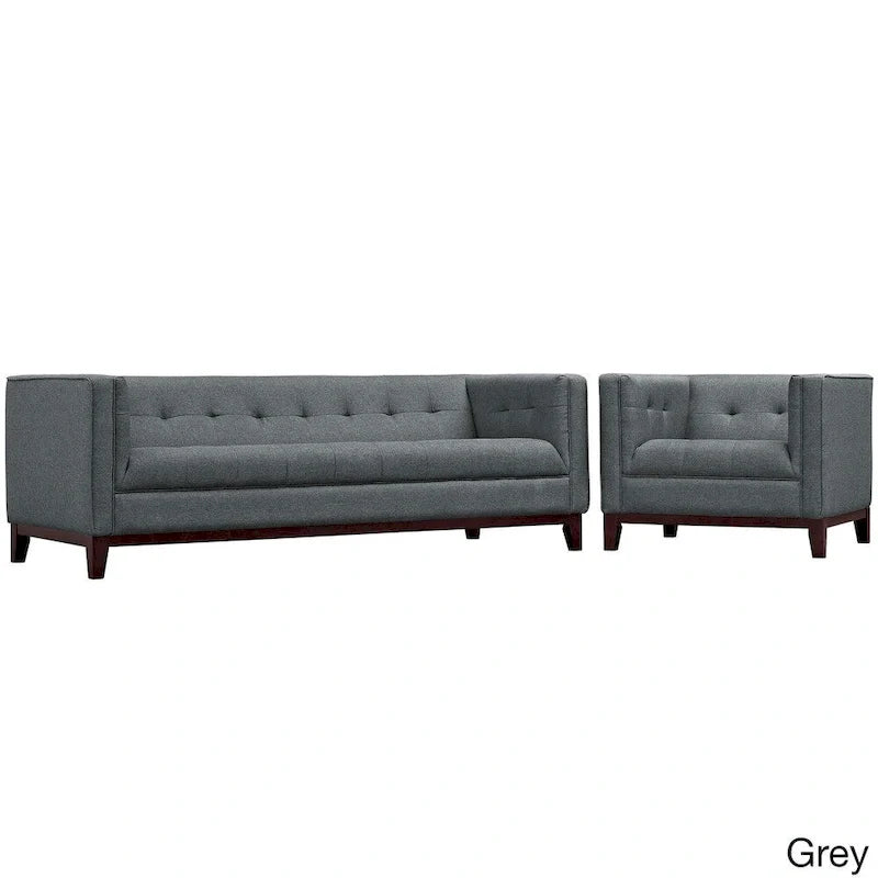 Ensemble de mobilier de salon capitonné Serve, 2 pièces