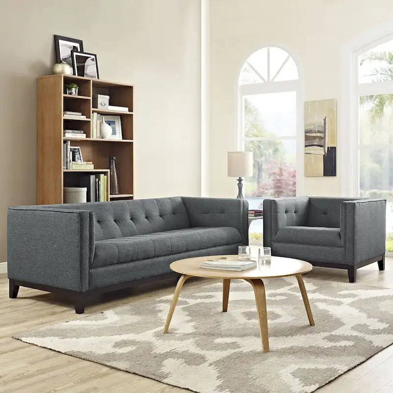 Ensemble de mobilier de salon capitonné Serve, 2 pièces