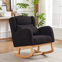 Fauteuil à bascule d'appoint moderne à dossier haut pour salon, deux poches latérales