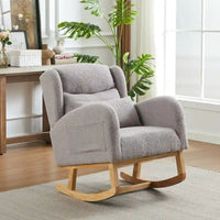 Fauteuil à bascule d'appoint moderne à dossier haut pour salon, deux poches latérales