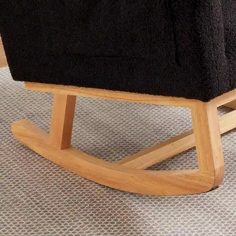 Fauteuil à bascule d'appoint moderne à dossier haut pour salon, deux poches latérales