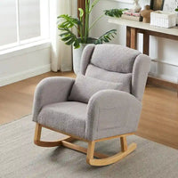 Fauteuil à bascule d'appoint moderne à dossier haut pour salon, deux poches latérales