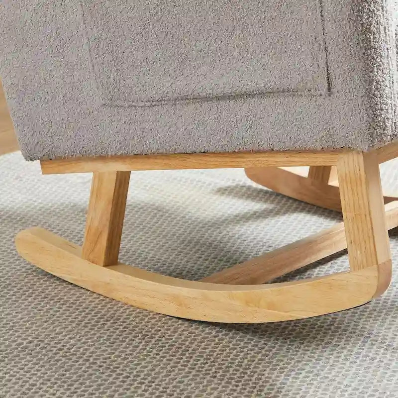 Fauteuil à bascule d'appoint moderne à dossier haut pour salon, deux poches latérales