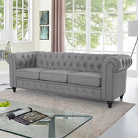 Canapé Chesterfield Emery, confort luxueux pour salons chaleureux, canapé moderne milieu de siècle, élégance et sérénité, 3 places