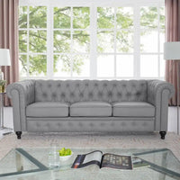 Canapé Chesterfield Emery, confort luxueux pour salons chaleureux, canapé moderne milieu de siècle, élégance et sérénité, 3 places