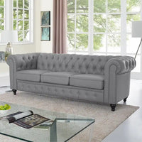 Canapé Chesterfield Emery, confort luxueux pour salons chaleureux, canapé moderne milieu de siècle, élégance et sérénité, 3 places