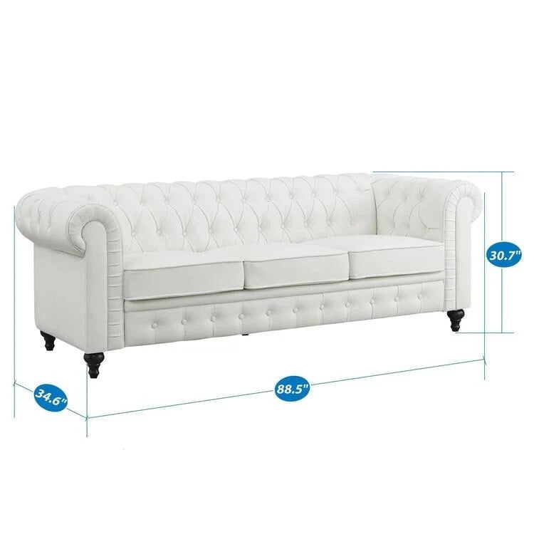 Canapé Chesterfield Emery, confort luxueux pour salons chaleureux, canapé moderne milieu de siècle, élégance et sérénité, 3 places