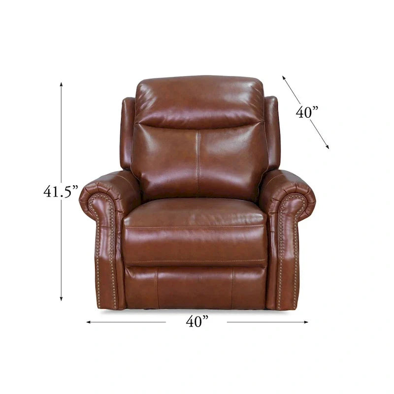 Hydeline Royce Fauteuil inclinable en cuir pleine fleur à gravité zéro avec inclinaison électrique et appui-tête