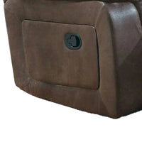 Fauteuil inclinable manuel en tissu avec accoudoirs matelassés, marron