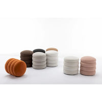 Pouffe Repose-pied Rond en Velours Doux
