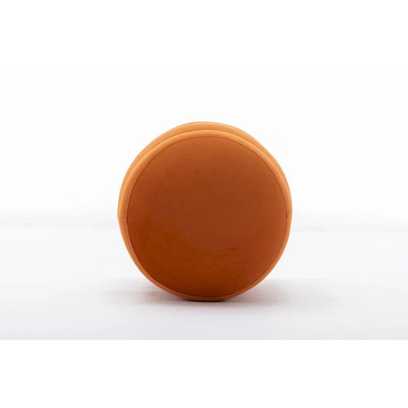 Pouffe Repose-pied Rond en Velours Doux