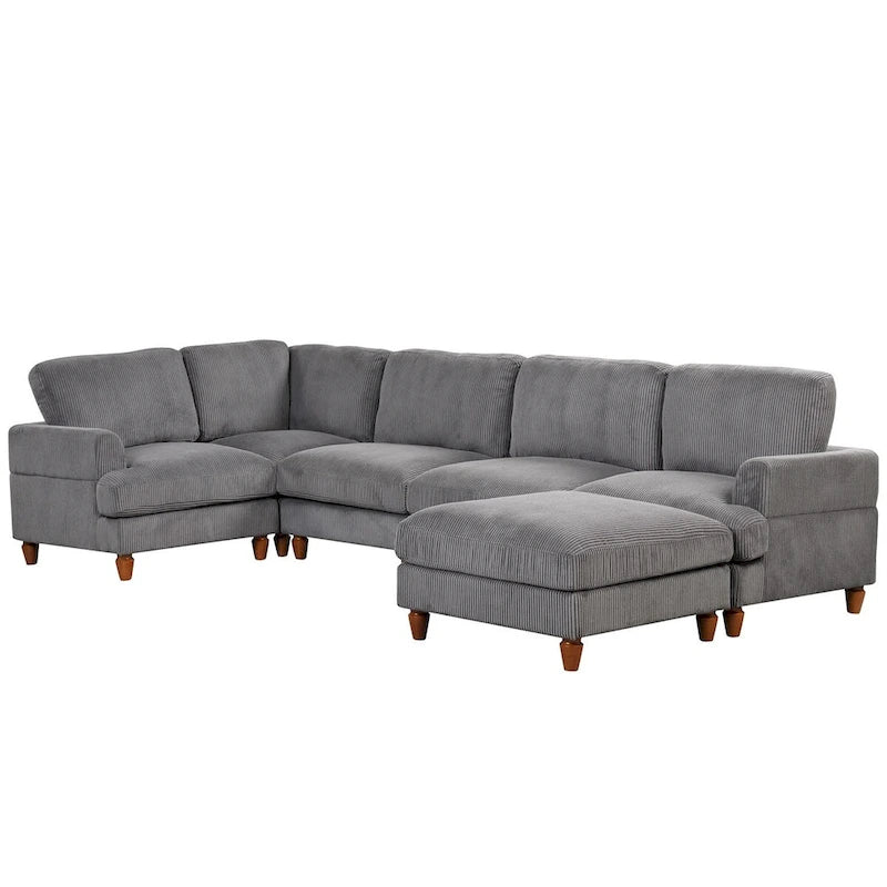 Canapé sectionnel modulable avec ottoman sectionnel d'angle en forme de L