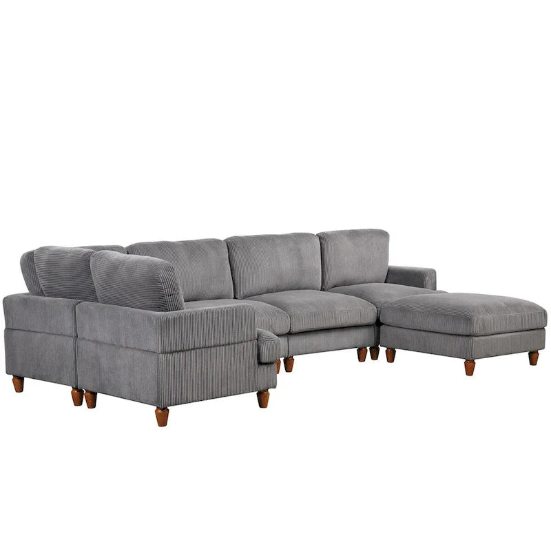 Canapé sectionnel modulable avec ottoman sectionnel d'angle en forme de L