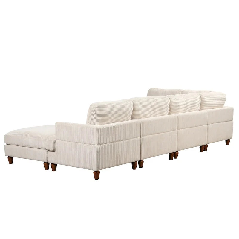 Canapé sectionnel modulable avec ottoman sectionnel d'angle en forme de L
