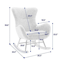 Teddy - Chaise berçante à assise rembourrée en tissu