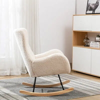 Teddy - Chaise berçante à assise rembourrée en tissu
