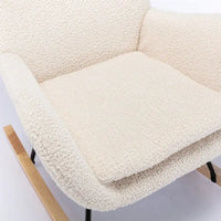 Teddy - Chaise berçante à assise rembourrée en tissu