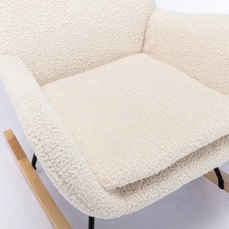 Teddy - Chaise berçante à assise rembourrée en tissu