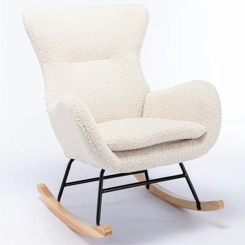 Teddy - Chaise berçante à assise rembourrée en tissu