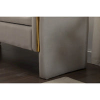 Banc de rangement en velours pour chambre avec liseré métallique doré pour salon, chambre, intérieur