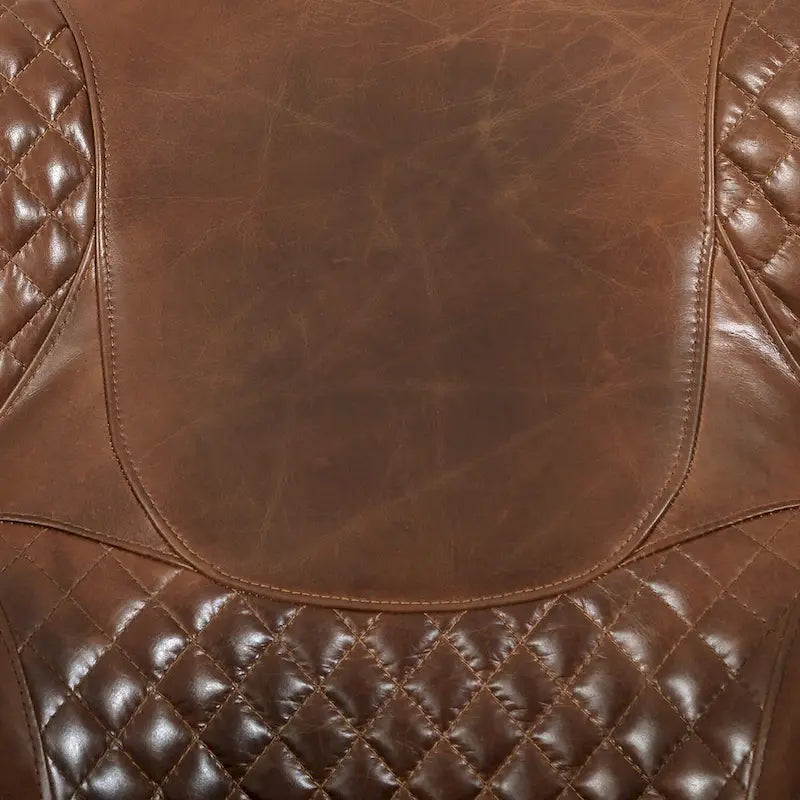 Pasargad Home Aspen - Fauteuil à oreilles en cuir pleine fleur, marron - W31xD34.5xH33.5
