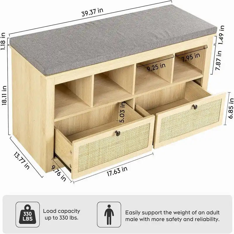 Banc à chaussures de rangement