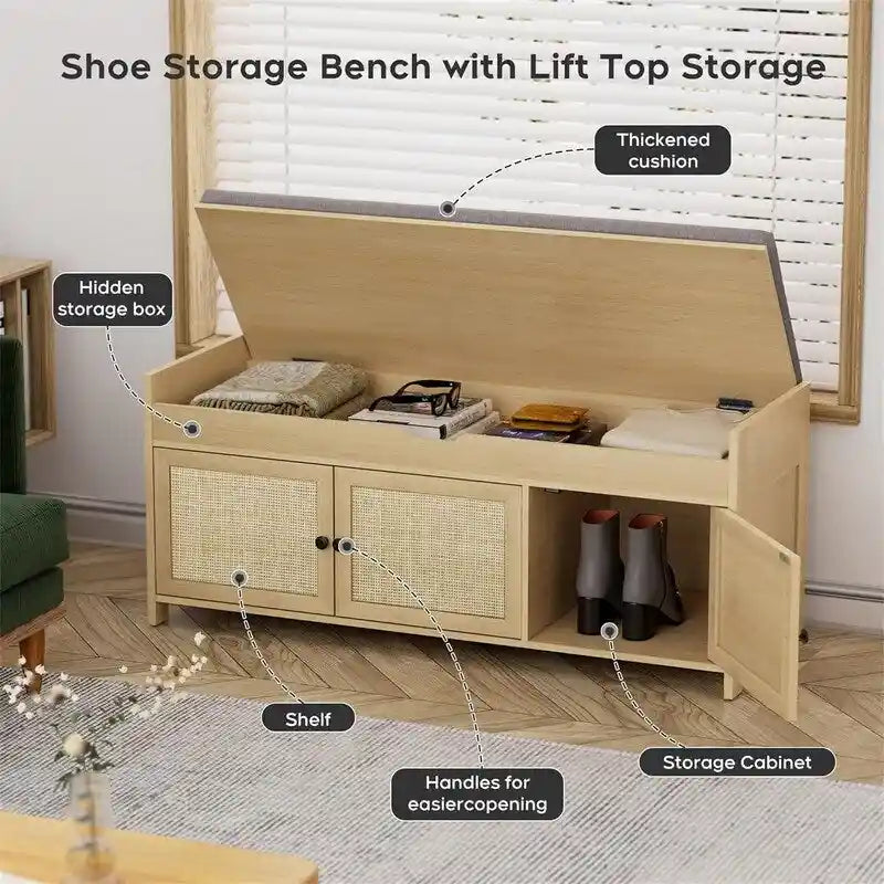Banc à chaussures de rangement