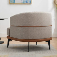 Fauteuil tonneau moderne en tissu bicolore