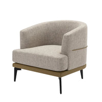 Fauteuil tonneau moderne en tissu bicolore