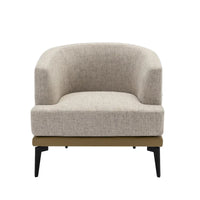 Fauteuil tonneau moderne en tissu bicolore