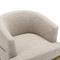 Fauteuil tonneau moderne en tissu bicolore