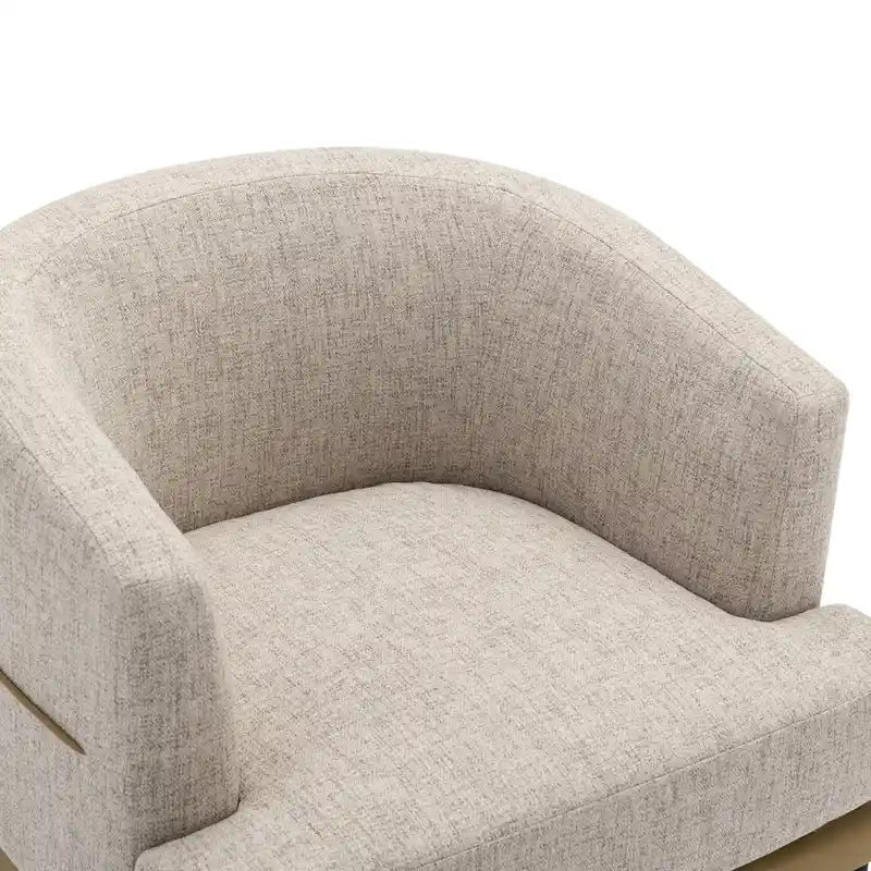Fauteuil tonneau moderne en tissu bicolore