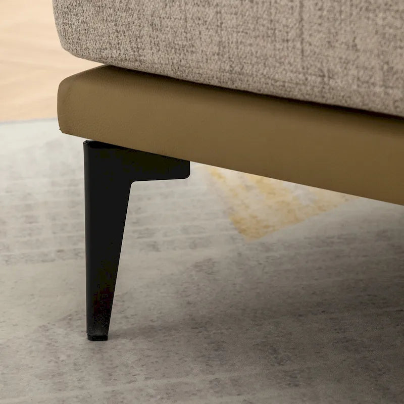 Fauteuil tonneau moderne en tissu bicolore