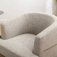 Fauteuil tonneau moderne en tissu bicolore