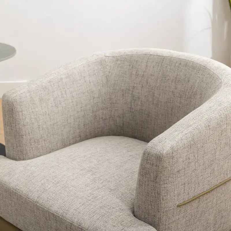 Fauteuil tonneau moderne en tissu bicolore