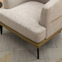 Fauteuil tonneau moderne en tissu bicolore