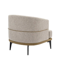 Fauteuil tonneau moderne en tissu bicolore