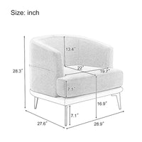 Fauteuil tonneau moderne en tissu bicolore