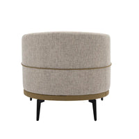 Fauteuil tonneau moderne en tissu bicolore