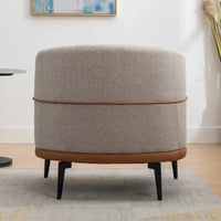 Fauteuil tonneau moderne en tissu bicolore