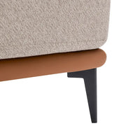 Fauteuil tonneau moderne en tissu bicolore