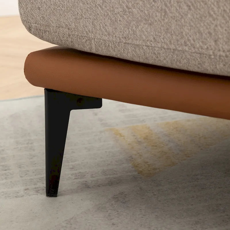 Fauteuil tonneau moderne en tissu bicolore