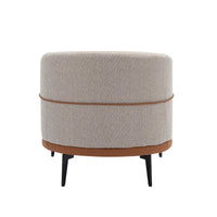 Fauteuil tonneau moderne en tissu bicolore