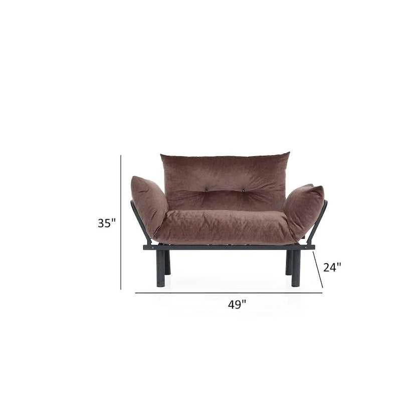 Causeuse futon Sona, cadre pliable