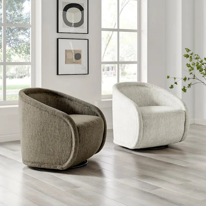 Fauteuil d'appoint pivotant en tissu Margareth