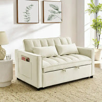 Causeuse-canapé moderne en velours avec lit escamotable, convertible 3 en 1 pour salon canapé-lit