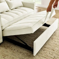 Causeuse-canapé moderne en velours avec lit escamotable, convertible 3 en 1 pour salon canapé-lit