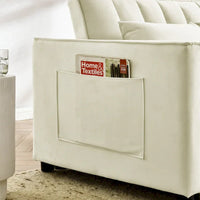 Causeuse-canapé moderne en velours avec lit escamotable, convertible 3 en 1 pour salon canapé-lit